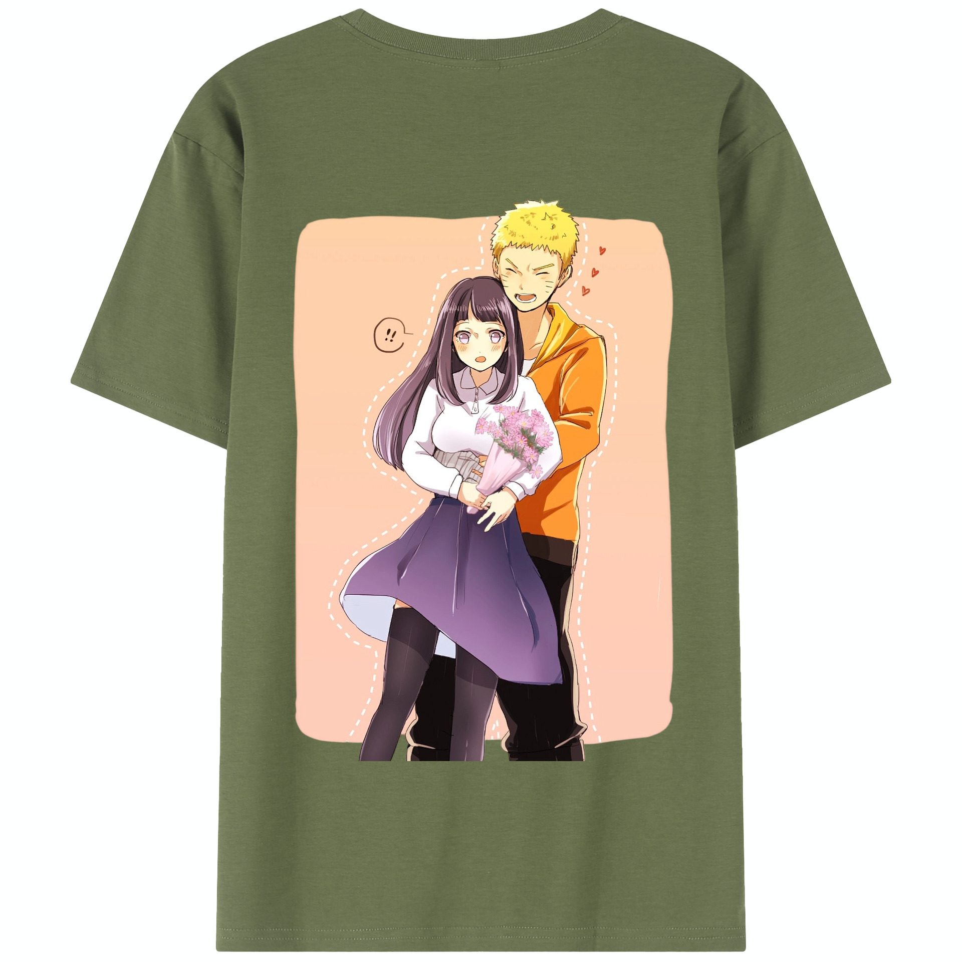 （画像用） NARUTO -ナルト- 日向ヒナタ Hyūga Hinata 綿100％半袖Tシャツ（背面プリント）